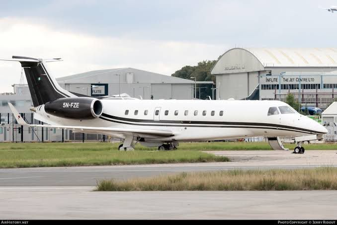 Executive Jets Services Embraer Legacy 600, registration 5N-FZE, on the ramp